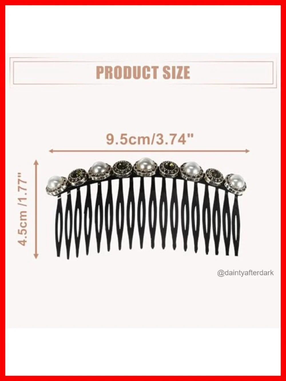 5 Rhinestone Pearl Hair Side Comb Set, Lightweight Resin Combs for Updos and